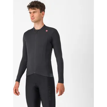 cyklistický dres CASTELLI Cyklistický dres s dlouhým rukávem zimní - ESPRESSO THERMAL - antracitová L