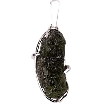 Přívěsek vltavín - stříbrný přívěsek (164V) povrchová úprava: rhodiované