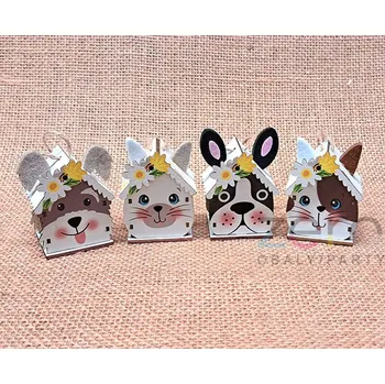 Domeček 3D zvířátko dřevěný závěsný 7 cm - barevný (mix)