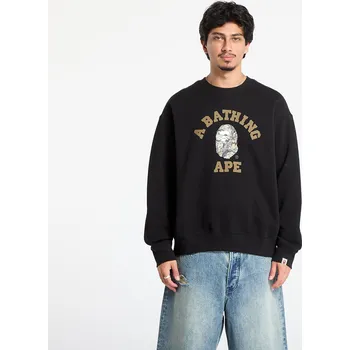Pánská mikina Mikina A BATHING APE Tree Edge Camo College Relaxed Fit Crewneck Sweatshirt 1 Black S