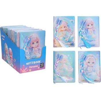 Blok Notes linkovaný 14x21 cm, 80 stran mořská panna s culíkem