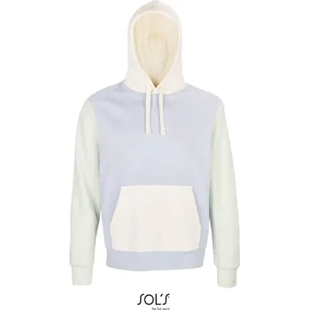 Pánská mikina SOL´S COLLINS / Unisex mikina s kapucí z bio bavlny - creamy blue XXL