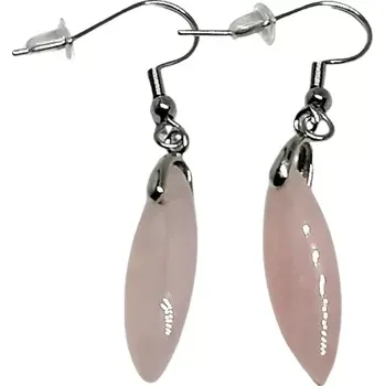 Náušnice Elegantní růženínové náušnice ve tvaru kapky z chirurgické oceli