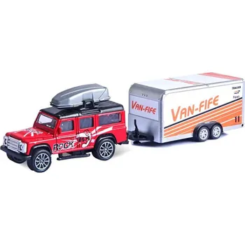 autíčko Alltoys Auto s přívěsem červené