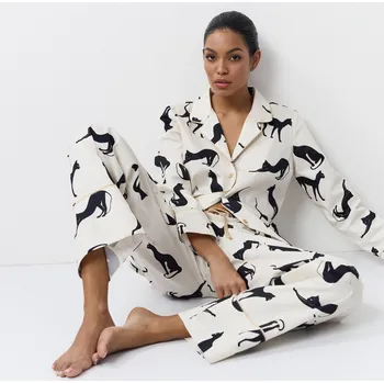 Dámské pyžamo TIMO Aruelle | Dámské bavlněné pyžamo Nyra s potiskem - S / 03