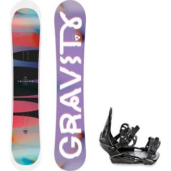 Snowboard Gravity snowboards Snowboard komplet Gravity Trinity 25/26 + vázání RAVEN S230 Black Velikost: 154 cm, Velikost vázání: M/L