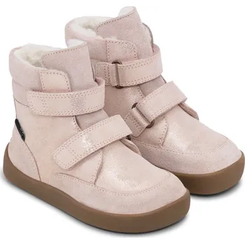 Dívčí zimní obuv Dětské zimní barefoot boty Bundgaard BASIL Rose Glitter s TEX membránou a ovčí vlnou Velikost: 26