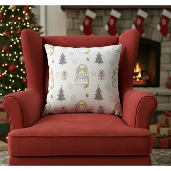 Polštář Vánoční polštář WINTER FELLOWS bílá 40x40 cm mikrovlákno Varianta: Povlak na polštář s prošívanou výplní, 40x40 cm