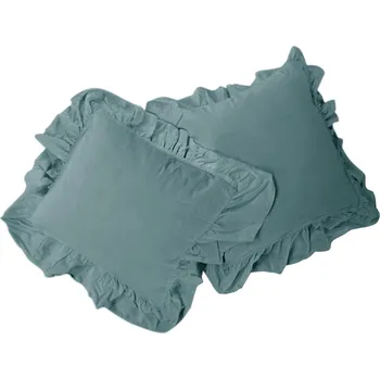 Povlak na polštářek DEKORAČNÍ POVLAK NA POLŠTÁŘ STONEWASHED SADA 2 KS 40X40 CM MODRÁ