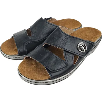 Dámské pantofle IP DN 416 - LYB Zdravotní lehké kožené nazouváky na klínku s podporami kleneb nožních, hallux, doprodej 37