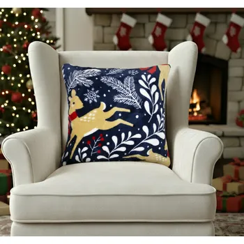 Polštář Vánoční polštář FESTIVE VIBES modrá I. 40x40 cm mikrovlákno Varianta: Povlak na polštář s výplní, 40x40 cm