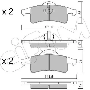 Brzdový systém Sada brzdových destiček, kotoučová brzda CIFAM 822-526-0