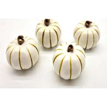 Přízdoby 4ks 65mm dýně, bílá