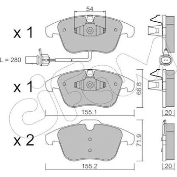 Auto-moto Sada brzdových destiček, kotoučová brzda CIFAM 822-675-2