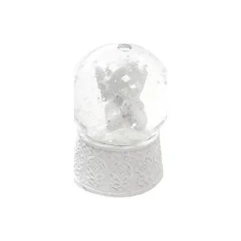 Vánoční dekorace Sněžítko ker./sklo anděl bílé 5x5x7 cm