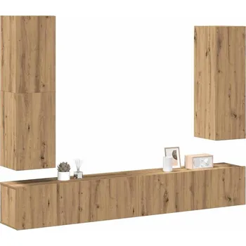 Obývací stěna vidaXL 4dílný set TV skříněk dřevotříska [3078733] Barva: dub artisan