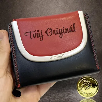 Peněženka Červená a na přání monogram, skvělá volba Vyberte variantu: + MONOGRAM | zdarma | + Akce - zlatá mince Pro štěstí ZDARMA