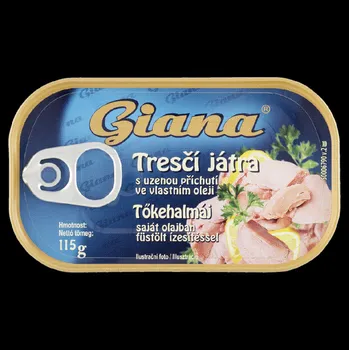 paštika a pomazánka CZ distribuce Giana Tresčí játra s uzenou příchutí 115g