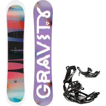 Snowboard Gravity snowboards Snowboard komplet Gravity Trinity 25/26 + vázání RAVEN Fastec FTM450 multientry Velikost: 154 cm, Velikost vázání: M