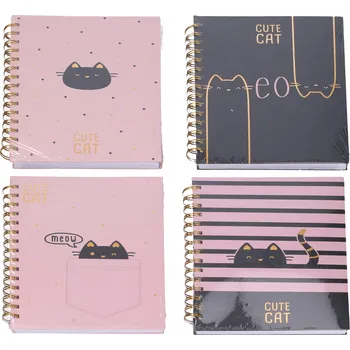 Blok Notes spirála linkovaný 15x21 cm, 100 stran - Kočka