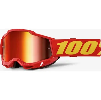 Motodoplněk Accuri 2, 100% brýle červené, zrcadlové červené plexi, dětské