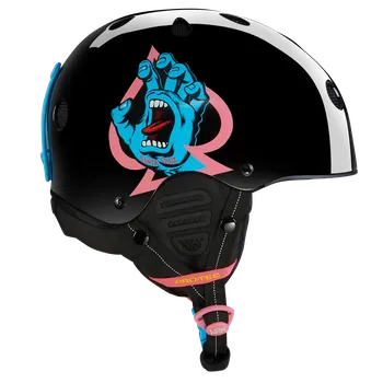 Pro-Tec - Low Pro Snow Santa Cruz - Gloss Black - helma na lyže Velikost: S/M