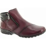 RIEKER Dámský vínový kožený kotník L4655-35-265 Velikost 39