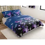 Povlečení mikroplyš VIOLET BUTTERFLY tmavě modré Rozměr povlečení: 2 ks 70 x 90 cm | 200 x 220 cm, 140x200 / 70x90 cm, 140x220 / 70x90 cm, 200x220 + 2 polštáře 70x90 cm