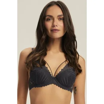 Podprsenka Push-up podprsenka Esotiq Onika Tmavě šedá 75F