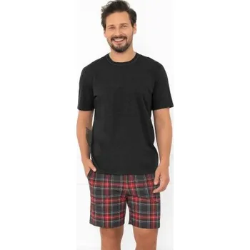 Pánské pyžamo Pánské krátké pyžamo Italian Fashion Rusoli - bavlna Tmavě šedá L