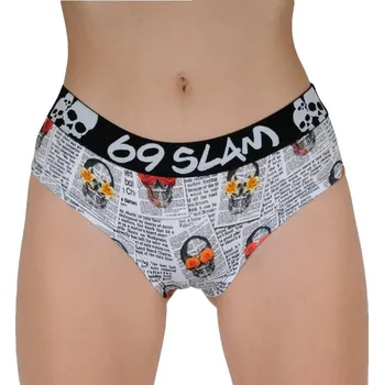 Kalhotky Dámské kalhotky 69SLAM boxer newspaper (GYXNSK-PO) L