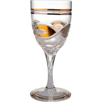 Sklenice Broušená zlacená sklenice, Glamour Crystal, 220 ml, 2 ks