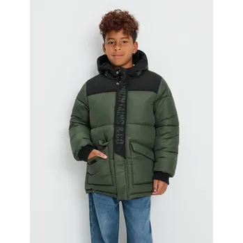 Sinsay - Prošívaná bunda s kapucí - tmavě zelená - 460FC-79X - 460FC-79X-170