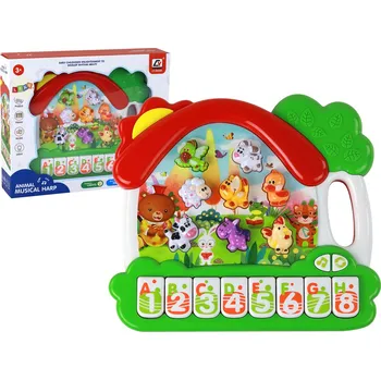 Hudební nástroj pro děti Mamido Vzdělávací hudební piano pro děti se zvířátky v angličtině