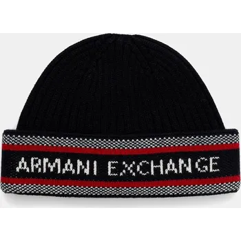 Čepice Čepice s příměsí vlny Armani Exchange tmavomodrá barva, XM001551 AF13776 XM001551.AF13776 59A, vel. ONE SIZE