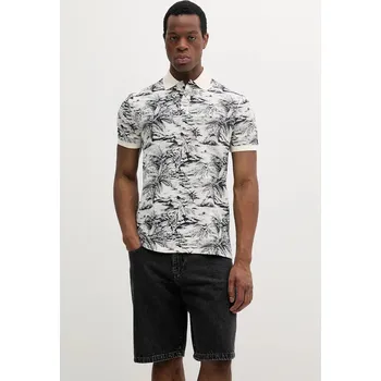 Polo tričko s lněnou směsí Tommy Hilfiger MW0MW38475 béžová 01X, vel. M