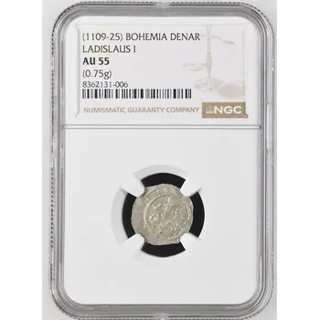 Vladislav I. – denár, Praha 12. století, AU 55, Cach 557