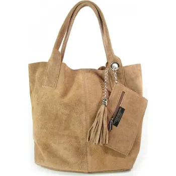 Kabelka Kabelka z broušené kůže Vera Pelle W567G camel