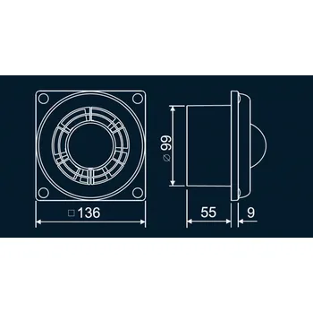 Výsuvný ventilátor HAUSHALT B2 D100