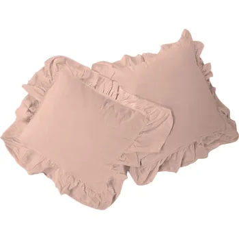 Povlak na polštářek POVLAK NA POLŠTÁŘ STONEWASHED SADA 2 KS 40X40 CM RŮŽOVÁ