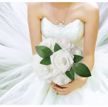 umělá květina Camerazar Květinový aranžmá z 25 krémových umělých růží