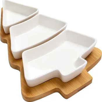 Home Styling Collection Porcelánové misky na svačinu LUMORA, tvar vánočního stromku