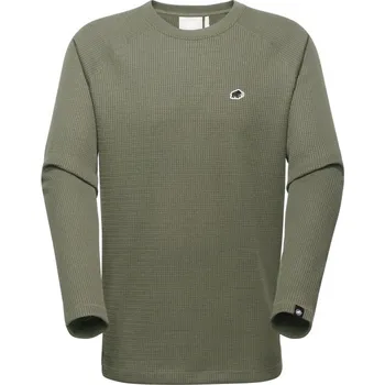 Pánské tričko Mammut Mammut Waffle Longsleeve Barva - Velikost: Zelená tmavá - XXL