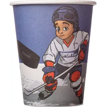 Party nádobí Papírové kelímky Hokejový sen 8 ks