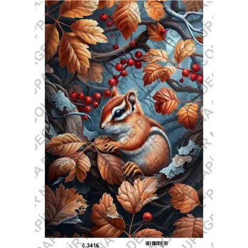 Umělecký papír Rýžový a soft papír na decoupage - Animal zvířata - KB3416 Materiál: Soft, Rozměr: A4