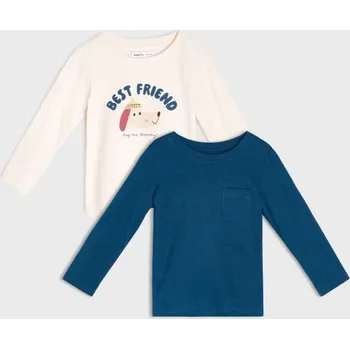 Oblečení a móda Sinsay - 2 balení triček s dlouhým rukávem - krémová - 109FX-01X - 109FX-01X-98