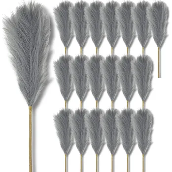 umělá květina Camerazar Umělá šedá pampasová tráva 20 kusů pro stylovou dekoraci interiéru