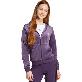 Chlapecká mikina Dětská velurová mikina adidas Originals JX2847 fialová 45X, vel. 128