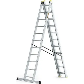 Železářství Žebřík hliníkový Drabest, 3x11 PRO, 3-dílný PROFI