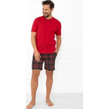 Pánské pyžamo Pánské krátké pyžamo Italian Fashion Rusoli - bavlna Červená M
